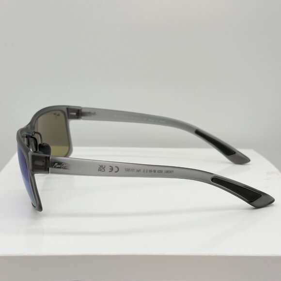 Maui Jim Pokowai Arch B439-11M Translucent Grey Sunglasses Polarized Blue Lens - Picture 5 of 12